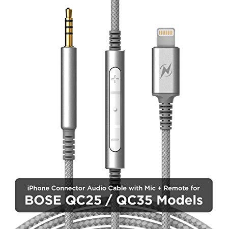 Audio Cable for Bose QC25  QC35 Headphones with iPhone Connector  Replacement Aux Cord winline Remote Mic, Volume Control