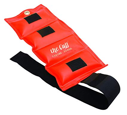 The Cuff Original Adjustable Ankle and Wrist Weight for Yoga, Dance, Running, Cardio, Aerobics, Toning, and Physical Therapy. 7.5 lb - Orange