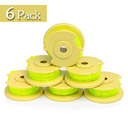 FutureWay String Trimmer Replacement Spool Line 0.08” 18-Volt 24V 40V Compatible with Ryobi One Plus  AC80RL3, Weed Eater String Autofeed Spool Line 11ft, Cordless Trimmer Edger Replacement (6 PCS)