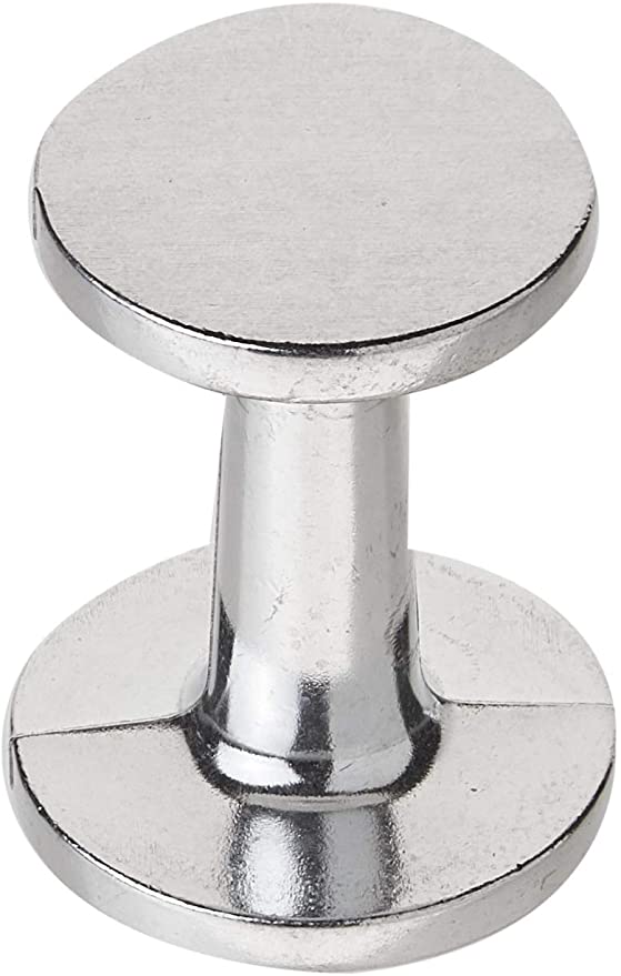 RSVP International Dual Sided Coffee Espresso Tamper | Two Flat Tamping Sides | Distribute, Compress & Level Ground Coffee | for Coffee Shops or Home Use