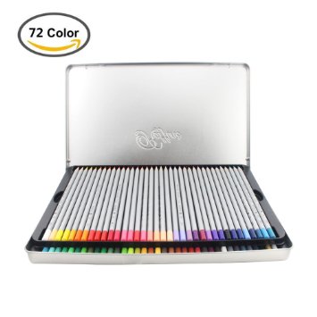 Huhuhero Macro 72 Color Pencils Set with Metal Tin Professional Soft Core Art Fine Colored Pencils Drawing Pencil for Artist Sketch Adult Coloring Book Set of 72 Assorted Colors