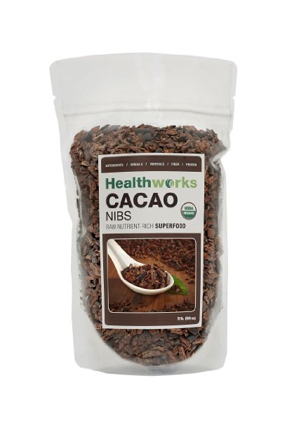 Healthworks USDA Certified Organic Raw Cacao Nibs, 5 Pound
