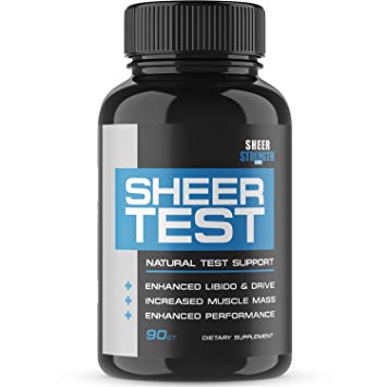 SHEER TESTOSTERONE Booster, Best Testosterone Booster For Men With Fenugreek, 90 Count