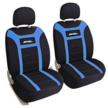 Leader Accessories Blue and Black Seat Cover 2 Pcs Car Front Seat Covers - low back