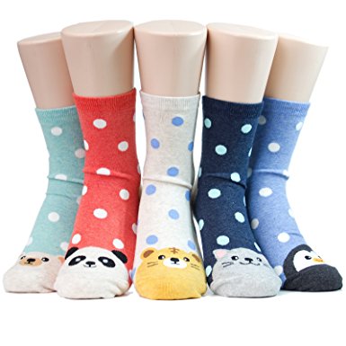 Front Back Animal Series Women's Socks 6pairs(6color)=1pack Made in Korea