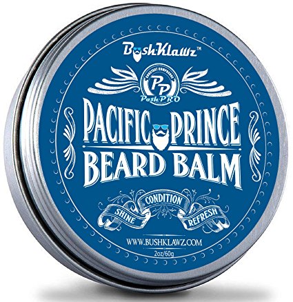 Pacific Prince Beard Balm Leave in Conditioner Beard Butter Premium Midnight Ocean Breeze Scent 2 oz - Christmas Holiday Bearded Man Special Gift Deal Sale for Men