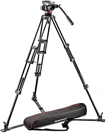 Manfrotto MVH502A,546GB-1 Professional Fluid Video System with Aluminum Tripod and Ground Spreader (Black)