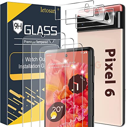 [3 3 Pack] Glass Screen Protector for Google Pixel 6 5G, 9H Tempered Glass, Ultrasonic Fingerprint Compatible,HD Clear Case Friendly for Google Pixel 6 Glass Screen Protector