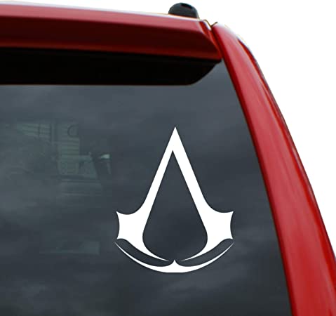 Black Heart Decals & More Assassin's Creed Logo Vinyl Decal Sticker | Color: White | 5" Tall