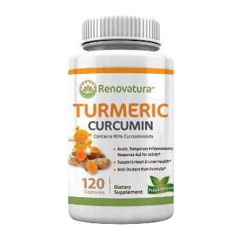 Turmeric Curcumin 120 Veggie Caps - Natural Anti-Inflammatory - Acute Relief for Joint Pain Symptoms- Antioxidant Rich Formula- Improves Insulin Function - Supports Healthy Cholesterol Levels
