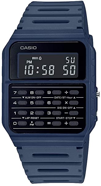 Casio Data Bank Quartz Watch with Resin Strap, Blue, 24.1 (Model: CA-53WF-2BCF)