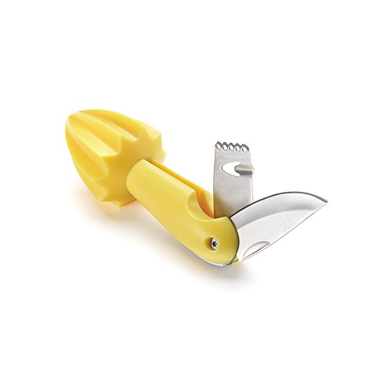 Outset B237 Fruit Multitool,  Citrus Reamer, Zester, Paring Knife and Channel Knife Bar Tool