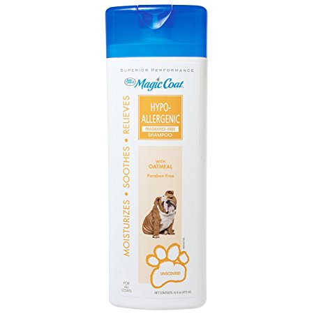 Four Paws 100526418 Magic Coat Unscented Hypoallergenic Dog Shampoo with Oatmeal, 16 oz