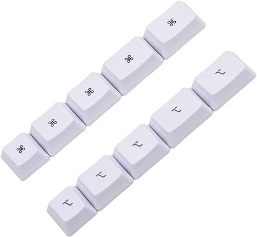 YMDK Carbon Godspeed White OEM Profile PBT Dye Sub Keycaps Mac Keycaps for Cherry MX Mechanical Keyboard (White)