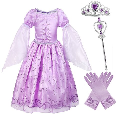 Girls Rapunzel Deluxe Princess Party Dress Costume