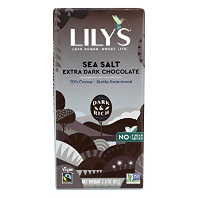 Lilys Sweets Choc Bar Dk 70% Sea Salt, 2.8 oz