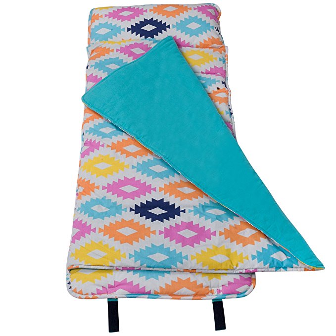 Original Nap Mat, Wildkin Children’s Original Nap Mat with Built in Blanket and Pillowcase, Pillow Insert Included, Premium Cotton and Microfiber Blend, Children Ages 3-7 years – Aztec