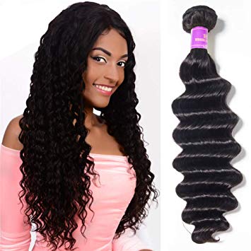Ugrace Hair Loose Deep Wave Closure Virgin Human Hair Lace Closure with Baby Hair Soft and Bouncy 4x4 Inch Closure with Bleached Knots Natural Color Can Be Dyed and Bleached 8 Inch Free Part