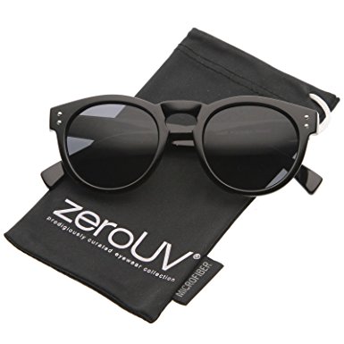 zeroUV - Retro Keyhole Nose Bridge Bold Round Horn Rimmed Sunglasses 48mm