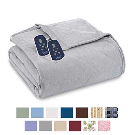 Thermee Micro Flannel Electric Blanket, Slate Grey, Full