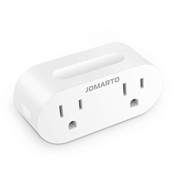 WiFi Smart Plug Outlet, 15A Mini Smart Sockets Compatible with Amazon Alexa/Google Home, No Hub Required, Timer Function, Remote Control and Energy Monitoring Overload Protection by JOMARTO