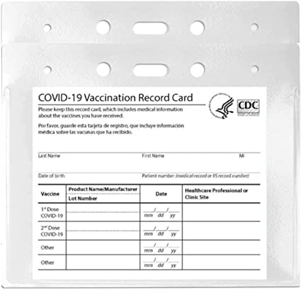 2 Pack Clear Plastic Covid Vaccine Card Holder | CDC Vaccine Card Holder | Covid Vaccine Card Protector | Plastic Sleeve for Vaccination Card | Covid Vaccination Card Holder | Covid Card Holder 3x4