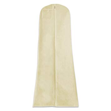 HANGERWORLD Ivory Breathable Wedding Gown Dress Garment Clothes Cover Bag with Secret Internal Zipped Pocket 72" (183cm)