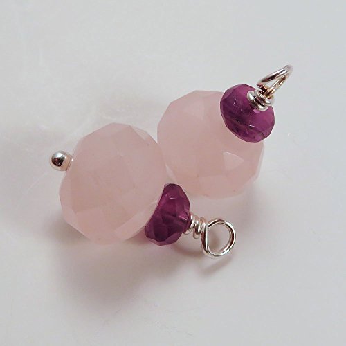 Rose Quartz and Amethyst Earrings - INTERCHANGEABLE DROPS - EAR WIRES SOLD SEPARATELY