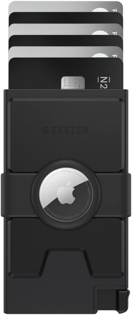 Ekster Wallets for Men | Aluminum Smart AirTag Wallet Holder with RFID & Minimalist Design | Pop Up Wallet with Tracker (Black)