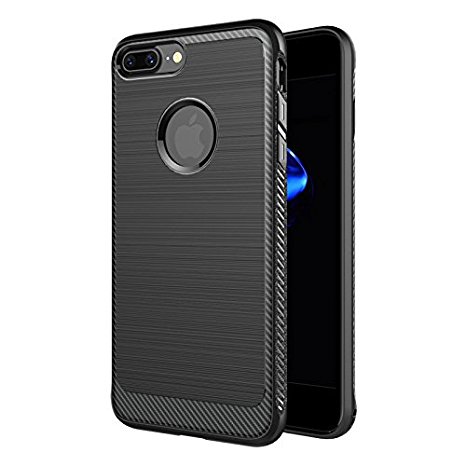 iPhone 8 Plus Case,Thikey Slim Fit Shell Soft Case Full Protective Anti-Scratch Resistant Cover Case for Apple iPhone 7P/8P-Black