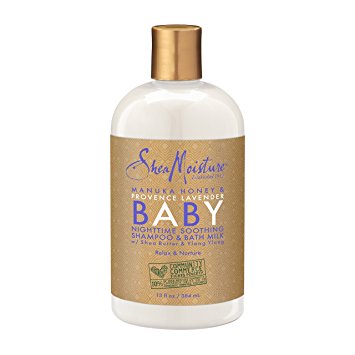 Shea Moisture Manuka Honey & Provence Lavender Baby Nighttime Soothing Shampoo & Bath Milk for Kids, 13 Ounce