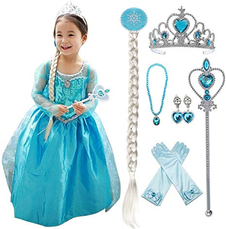 loel Princess Inspired Girls Snow Queen Party Costume Dress