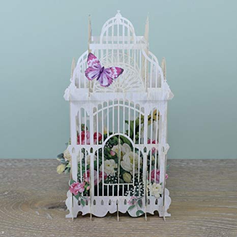 The Flower Cage - 3D Pop-Up Birthday Card Paper D'Art