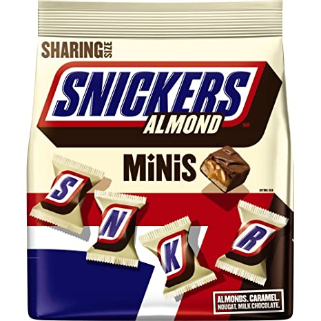 Snickers Almond Minis Size Chocolate Candy Bars 8.9-ounce Sharing Size Bag, 8.9 Oz