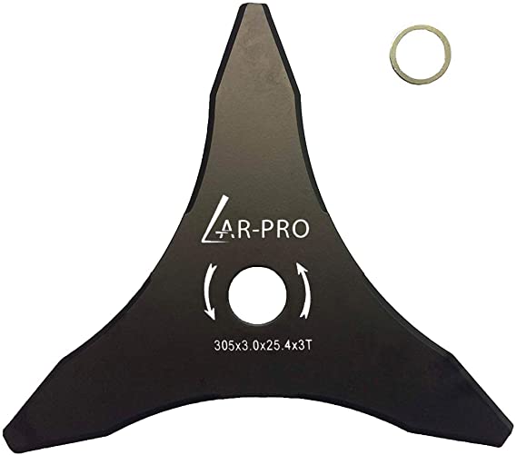 AR-PRO 12" x 3 Teeth Steel Brush Blades for Cutter, Trimmer, Weed Eater | Made from Carbon Steel, Cuts Like Butter