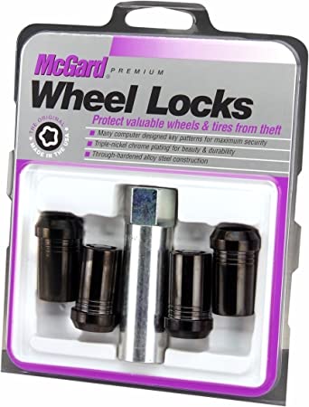 McGard 25112 Chrome/Black, M14 x 1.5 Thread Size) Tuner Style Cone Seat Wheel Lock,, Set of 4)