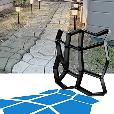 Walk Maker Reusable Concrete Path Maker Molds Stepping Stone Paver Lawn Patio Yard Garden DIY Walkway Pavement Paving Moulds (Irregular)