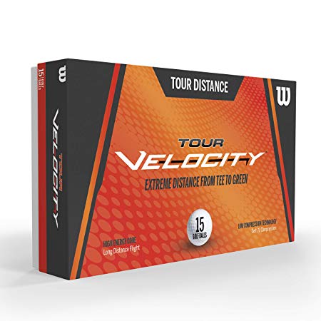 Wilson Unisex's TOUR VELOCITY DISTANCE 15-BALL WH Value Golf, White