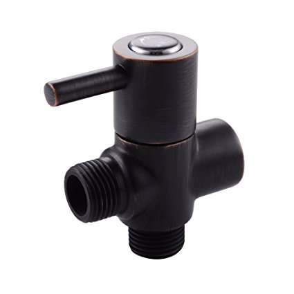 KES SOLID Brass Shower Arm Diverter Valve Bathroom Universal Shower System Component Replacement Part for Hand Held Showerhead and Fixed Spray Head, Oil Rubbed Bronze, PV14-7