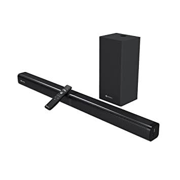 Portronics Pure Sound 103 100W Detachable Bluetooth Soundbar with Wired Subwoofer, 2.1 Channel System, USB, Aux, TF Card Slot(Black)