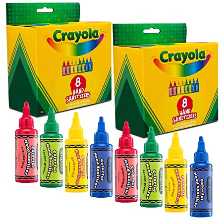 Crayola Hand Sanitizer for Kids, 8-Pack Antibacterial Gel Bottles for Back to School Supplies, 2 fl oz/ea (Pack of 2 x 8-Pack = 16 Units)