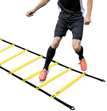 Ohuhu Agility Ladder, Speed Training Exercise Ladders for Soccer Football Boxing Footwork Sports Speed Agility Training with Carry Bag,20ft 12 Rung,Yellow