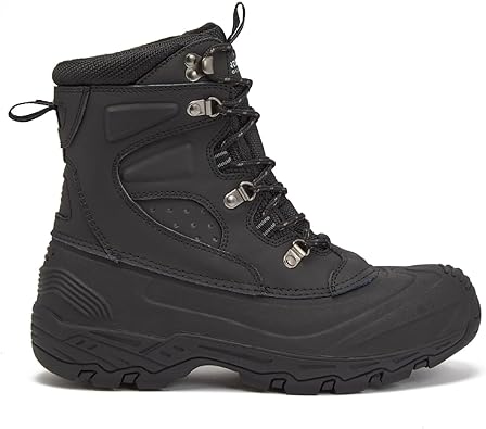 LONDON FOG Breckenridge Waterproof Mens Winter Boots - Leather Insulated Mens Snow Boots - Grey, Black or Brown - Men Medium or Extra Wide Widths Size 7 to 15