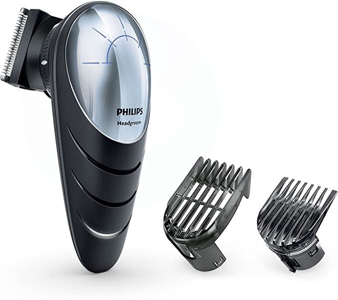 Philips Hair Clippers, Do-It-Yourself Hair Clipper with 180 Degree Rotating Head for Easy Reach, Suitable for Buzz Cut, Self-Sharpening Stainless Steel Blades, Corded, UK 3-Pin Plug - QC5570/13