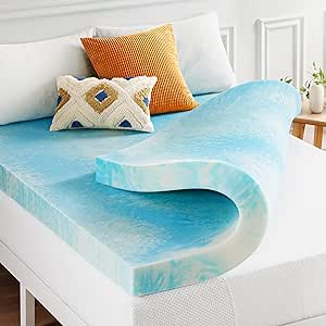 Best Price Mattress 4 Inch Swirl Gel AeroBreeze Cooling Air Flow Memory Foam Mattress Topper, Full