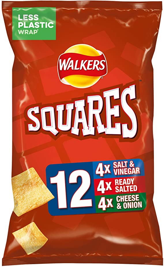 Walkers Squares Variety Snacks, 12 x 22g