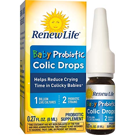 Renew Life Baby Probiotic - Probiotic Colic Drops, Shelf Stable Probiotic Supplement - 1 Billion - 0.27 Ounces