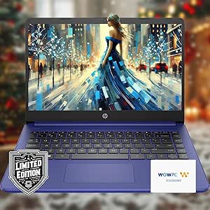 HP 14 Laptop • Back to School Limited Edition with Microsoft 365 • 4-Core Intel CPU • 16GB RAM •1600GB Storage (64GB OnBoard   512GB External   1TB OneDrive) • Indigo Blue • w/WOWPC Bundle • Win 11