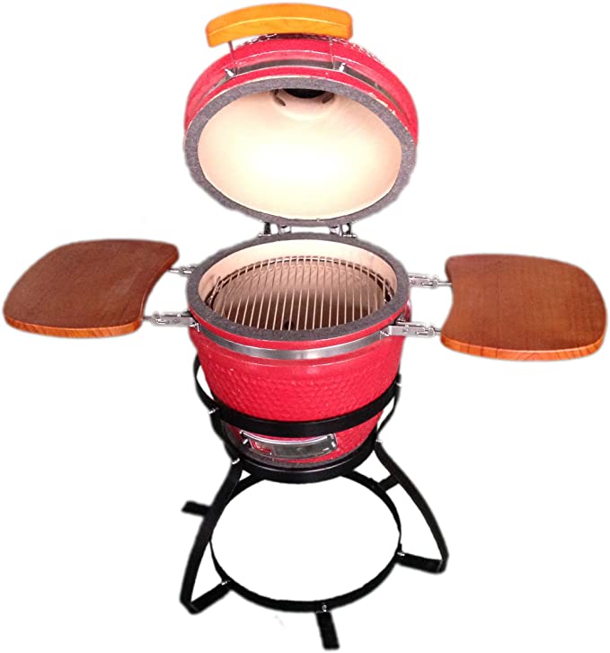 Beacon Ceramic Grill, Red with Side Trays & Metal Stand