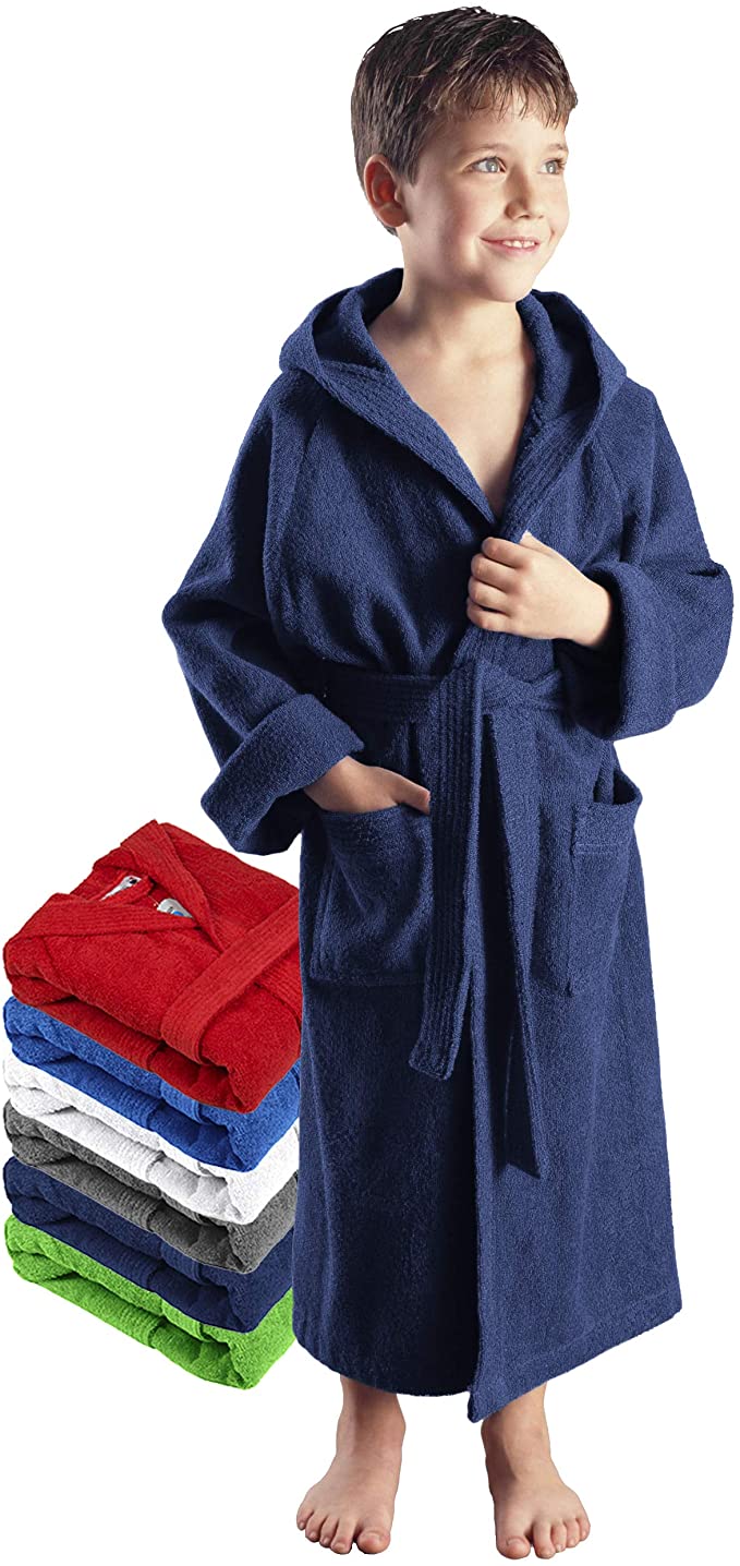 Arus Hooded Bathrobe for Boys and Girls, 100% Turkish Terry Cotton, Kids, Children Dressing Gowns